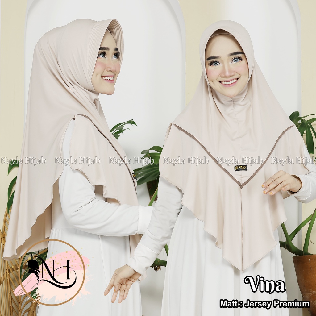 Kerudung Instan Jersey Model Vina Jilbab Instan Jersey Super Premium Hijab Bergo Terbaru Nayla Hija'b