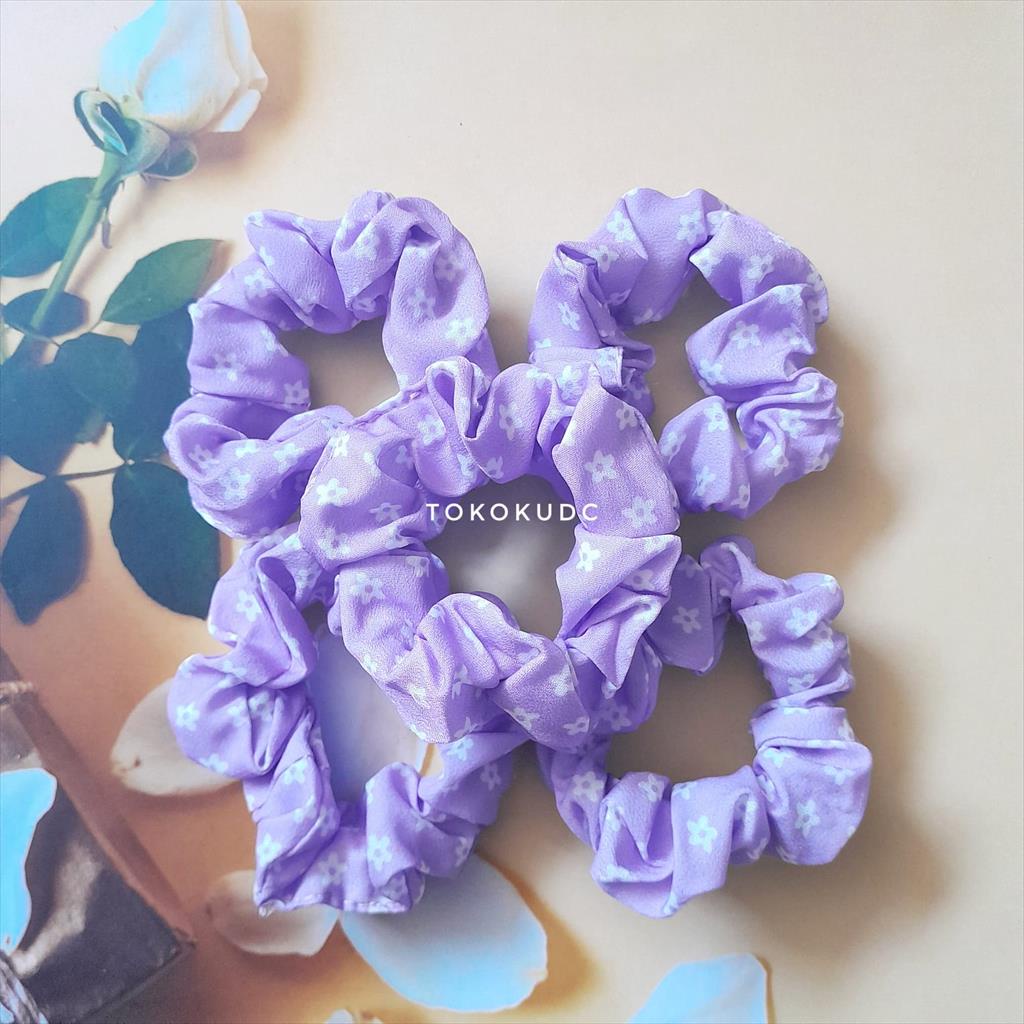 KARET SCRUNCHIE POLOS BESAR / KUNCIRAN RAMBUT / IKAT RAMBUT POLOS