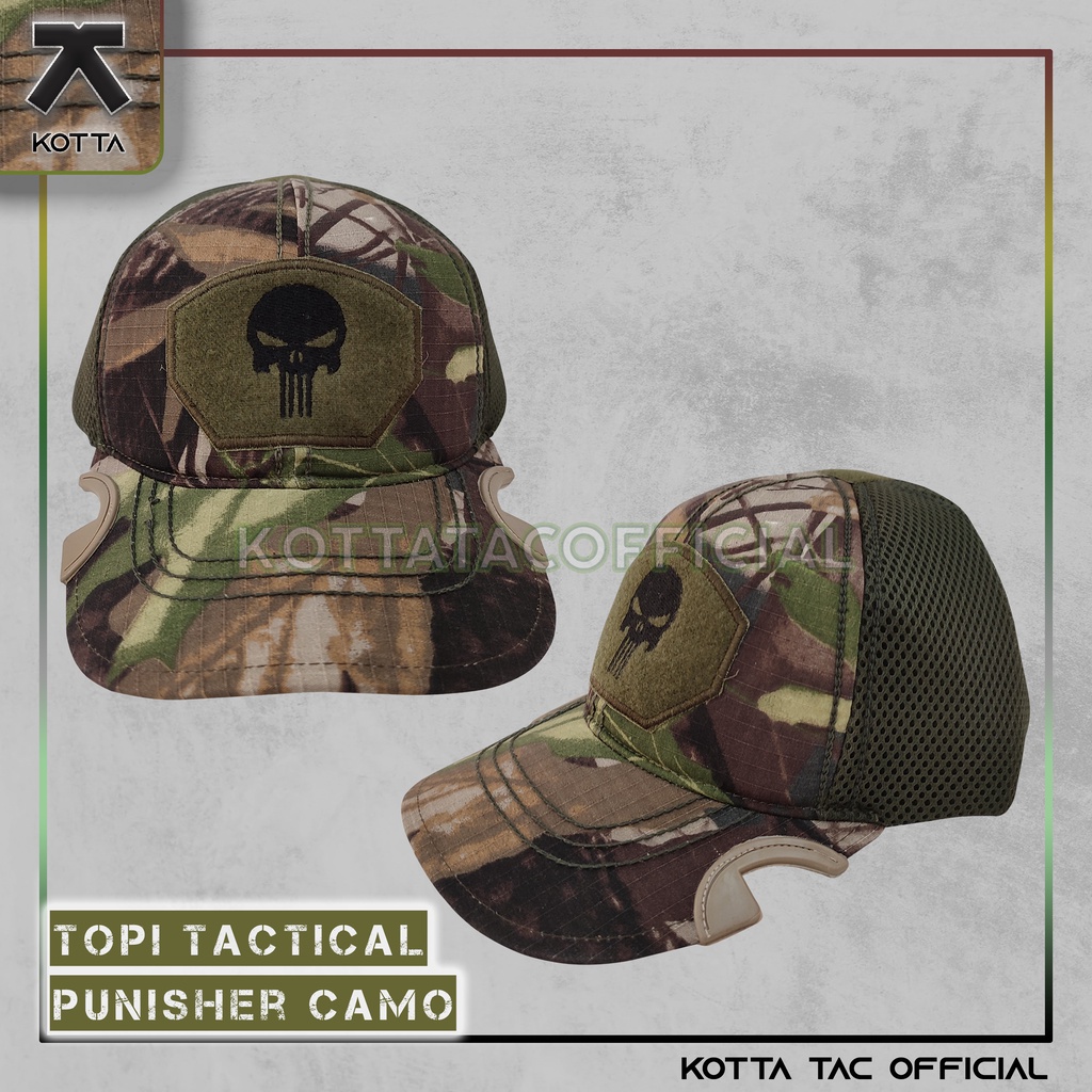 TOPI PUNISHER CAMO PERBAKIN - TOPI CAMO PERBAKIN - TOPI COAK CAMO - TOPI TACTICAL CAMO - TOPI BERBURU