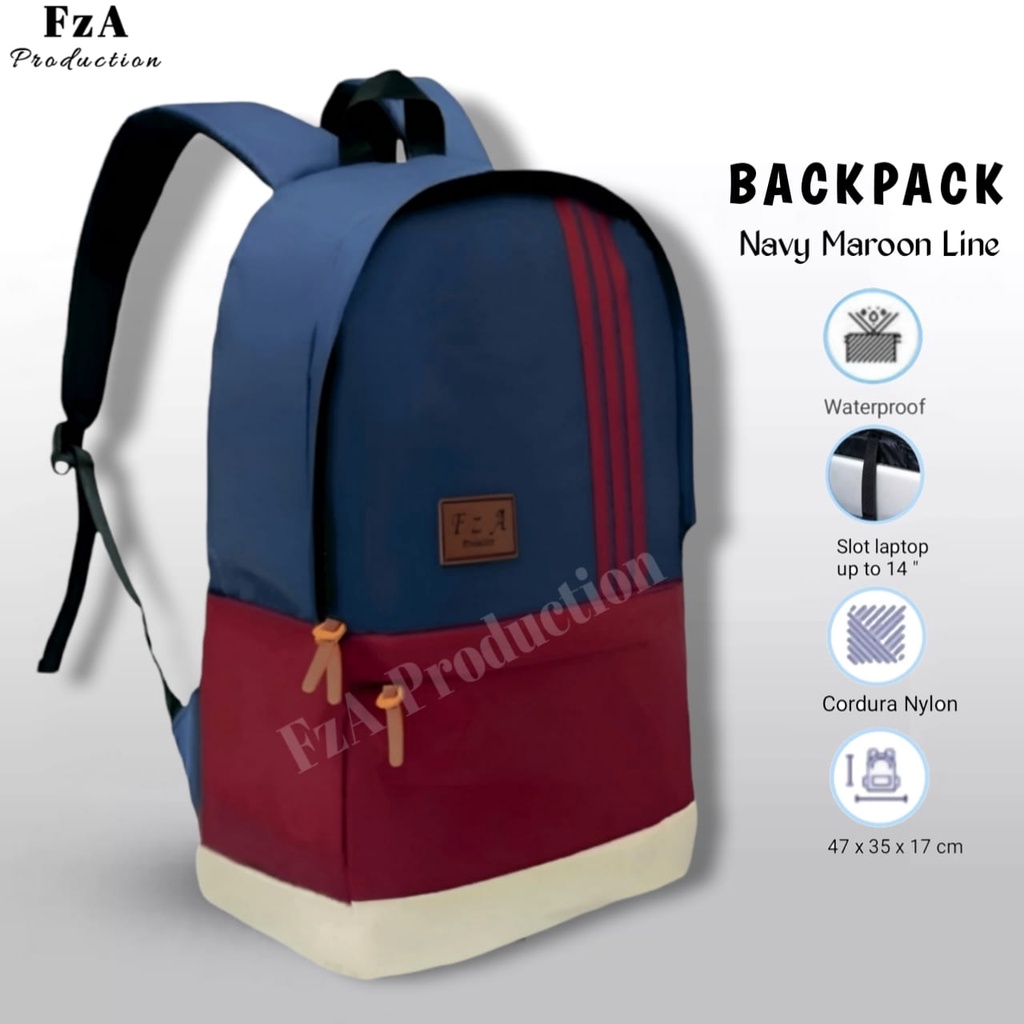 Tas Ransel Distro  Casual Pria Wanita Tas Ransel Laptop Tas Punggung Backpack Original FzA Free Dompet Sakko HP
