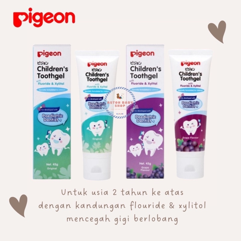 Pigeon Children Toothgel 45 gr xylitol &amp; flouride Pasta Gigi Pigeon Odol