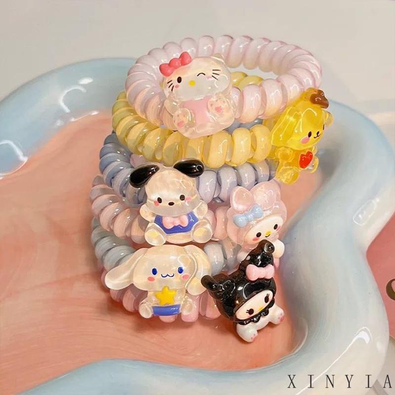 【Bayar di tempat】Cincin Usus Kecil Kartun Anjing Cinnamoroll Cincin Rambut Gaya Manis Manis Lucu Tali Rambut