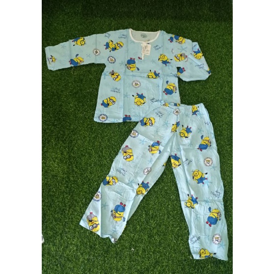 PIYAMA KATUN ORGANIK IMPORT PP ANAK COWOK/CEWEK 5-8 T