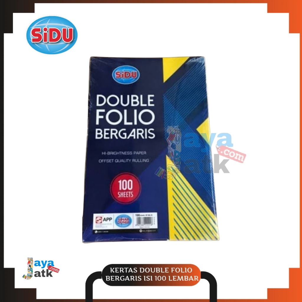 

(PACK) Kertas Double Folio Bergaris 100 Lembar - SiDU Sinar Dunia