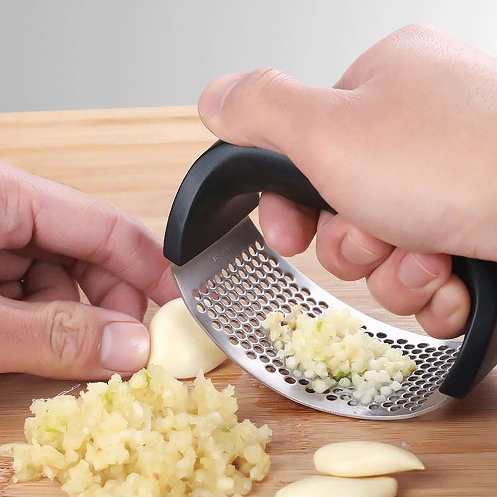 Garlic Press， Penggerus Bawang Putih Bumbu Dapur，Stainless Alat ，Penghancur bawang putih