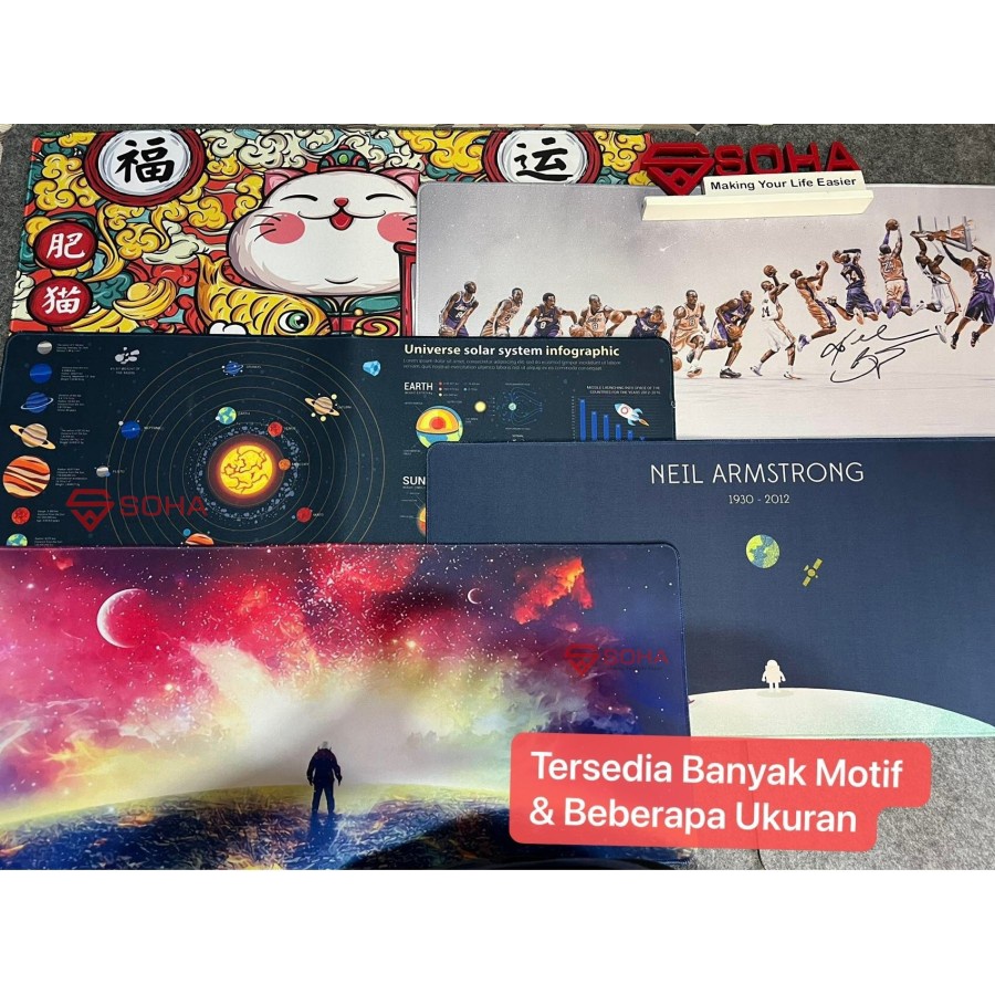 AK-02 Tatakan Mouse pad Gaming Deskmat Deskpad Design Bagus dan Warna Cerah Tatakan Keyboard Laptop Mouse Meja Kerja Mousepad Kualitas Bagus