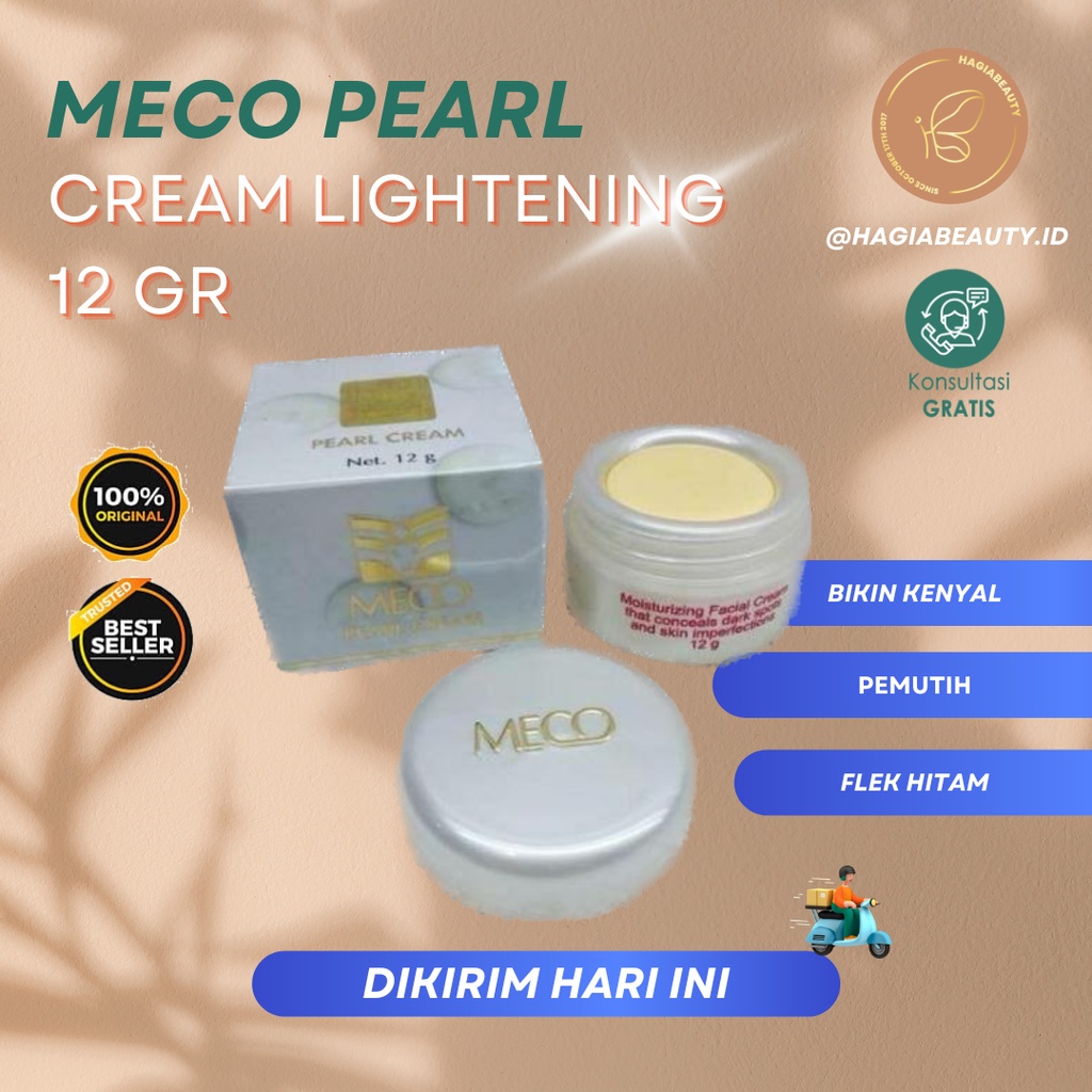 BISA COD - MECO PEARL CREAM ORIGINAL BPOM - CREAM PEMUTIH WAJAH 12 GR