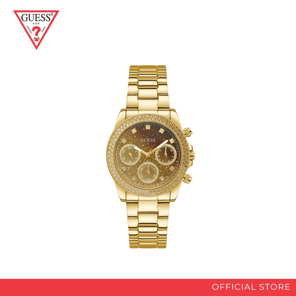 GUESS WATCH - SOL Ladies Dress Gold Tone Case Champagne Dial Watch