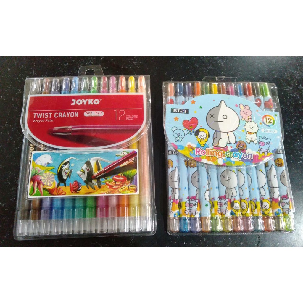 

TWIST CRAYON / CRAYON PUTAR SET 12 WARNA / PASTEL CRAYON