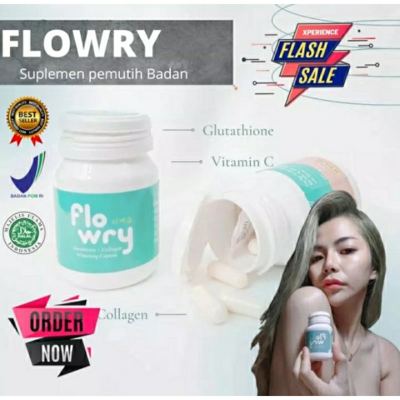 FLOWRY GLUTATHIONE (BELI 2 GRATIS 1)  COLLAGEN WHITENING CAPSULE