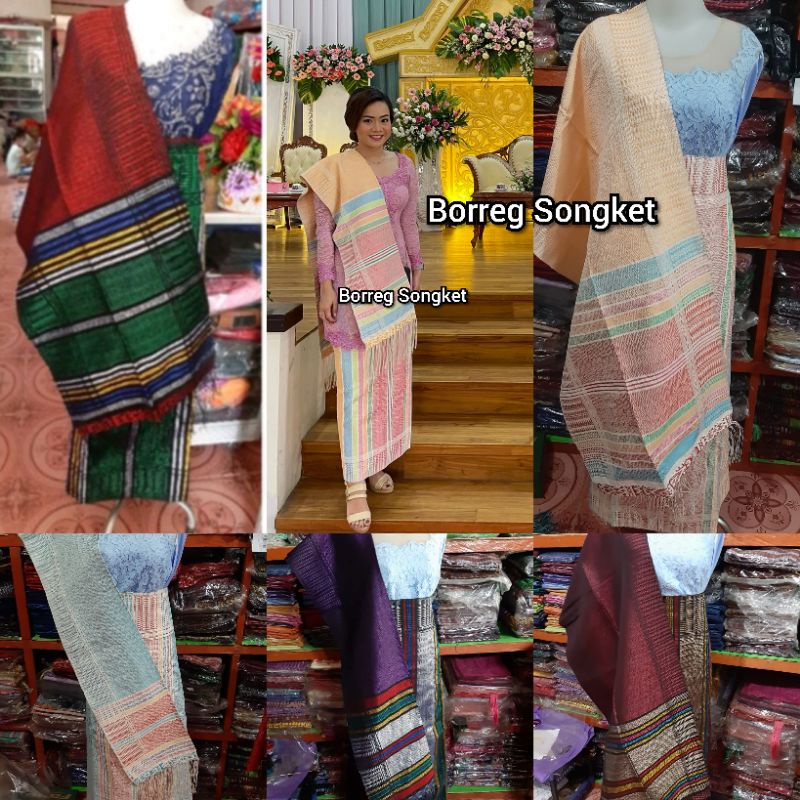 SONGKET ICCOR MOROR TENUN TANGAN TARUTUNG MANUAL TARUTUNG MANDAR SARUNG TUMTUMAN PENGANTIN MERAH BLU