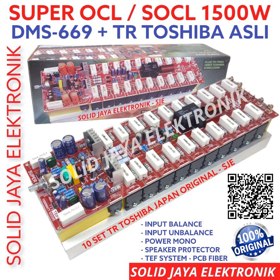 KIT POWER SOCL TEF SYSTEM 1500W DMS699 PLUS TR FINAL TOSHIBA ASLI MONO DMS699 DMS-699 PLUS SPEAKER PROTEKTOR SUPER OCL 1500 WATT W  TR FINAL 10 SET 2SA1949 2SC5200 PROTEK A1949 C5200 PROTECTOR PLATINUM ASLI ORI ORIGINAL