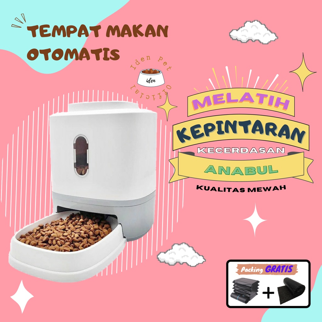 Tempat Makan Hewan Anjing Otomatis Dispenser Makanan Kucing Pintar Dog Cat Feeder Automatic