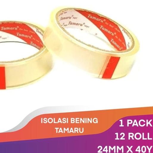 

1 Lusin isolasi Tamaru 1" Inch X 40Y isolasi selotip bening 24mm