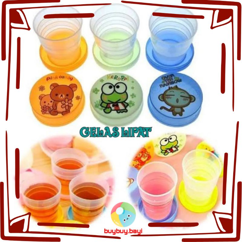 Gelas Lipat Plastik Portable/Gelas lipat anak/Gelas lipat portable travel