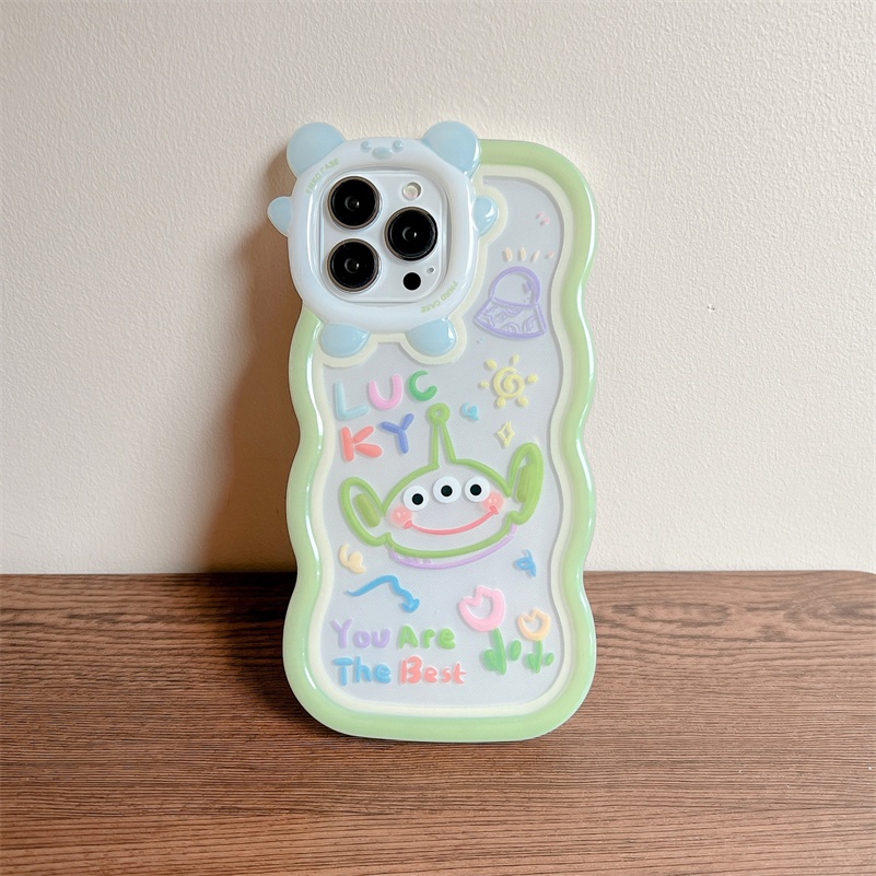 Case Pelindung Lensa Motif Tiga Mata Monster Kecil Tahan Banting Untuk iPhone 14 13 12 11 Pro Max X Xr Xs Max 7 8 6 6s Plus SE 2020