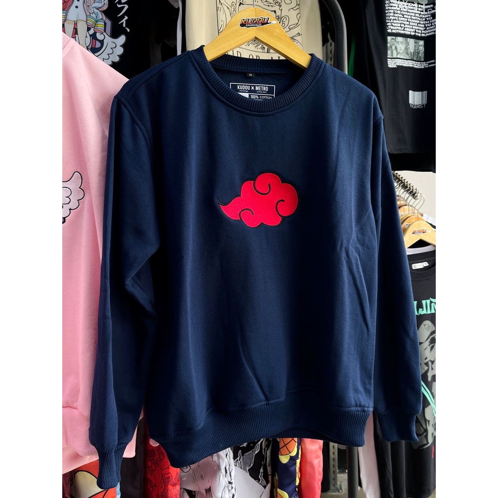 Crewneck Akatsuki Logo Embroidery Navy Anime Manga Naruto Premium