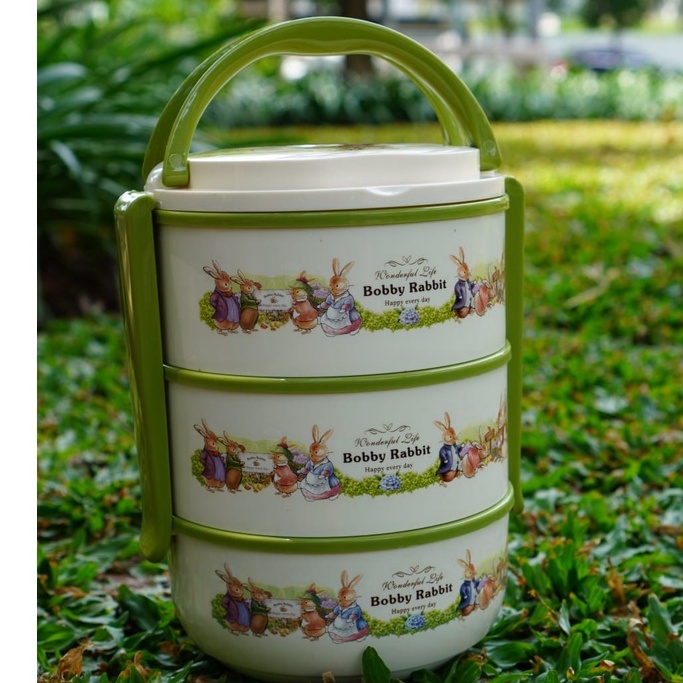 KUP - COD MURAH 1608 RANTANG MAKAN 3 SUSUN BOBBY RABBIT