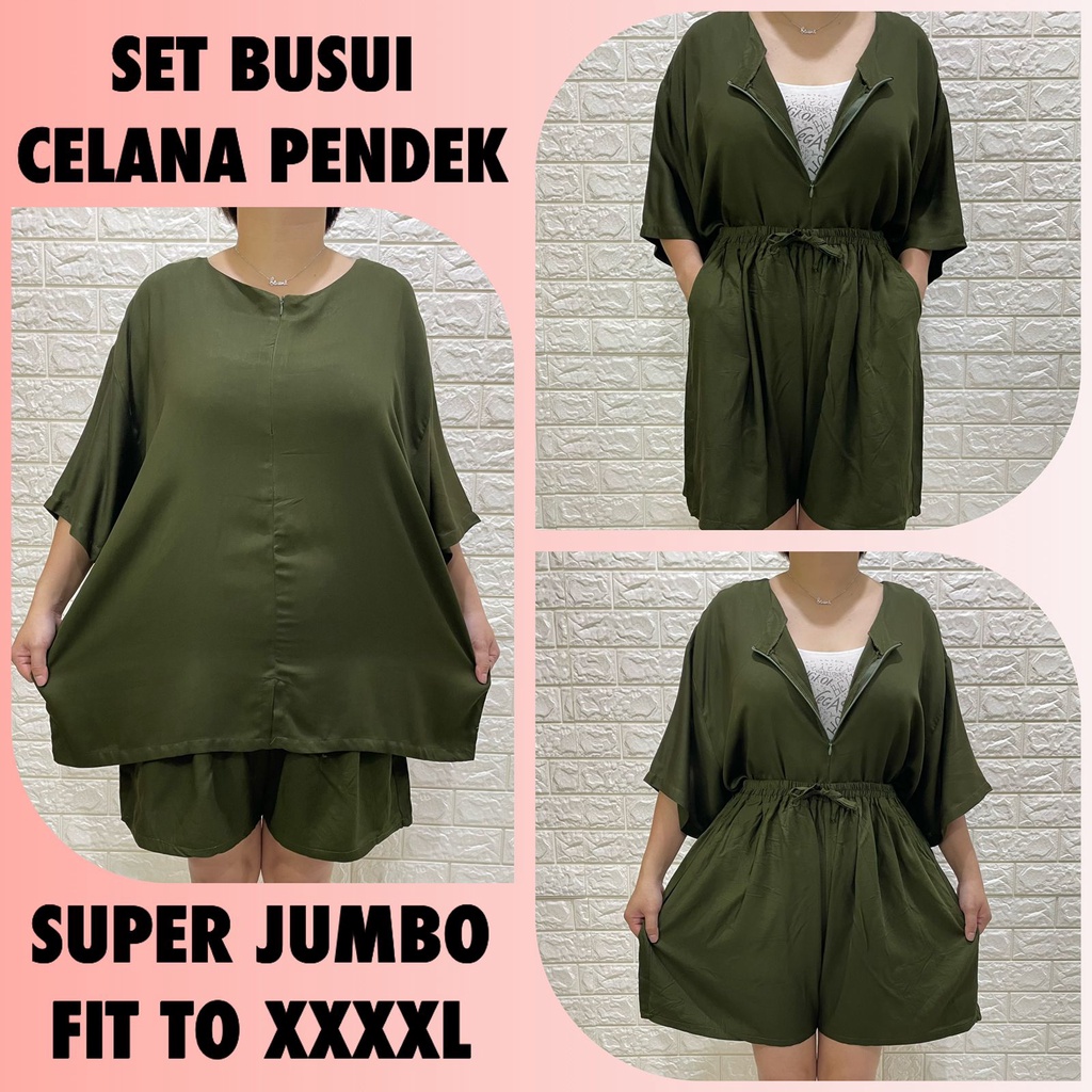 SETELAN CELANA PENDEK HAMIL|MENYUSUI XXXXL RAYON TWILL PREMIUM