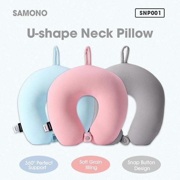 SAMONO NECK PILLOW BANTAL LEHER BANTAL TRAVEL BANTAL ERGONOMIC DESIGN