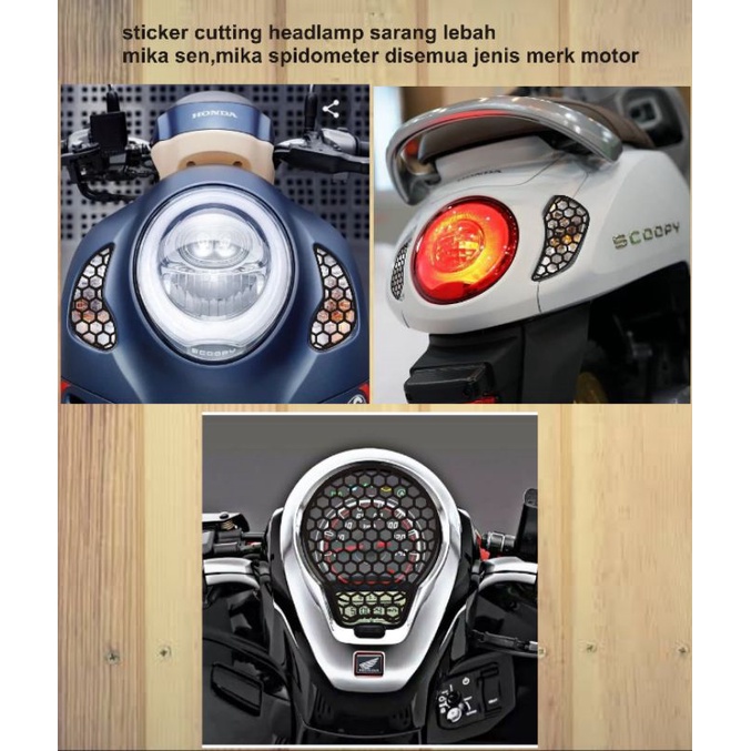 stiker cutting sticker variasi sarang lebah buat diheadlamp,mika sen dan spidometer semua kendaraan