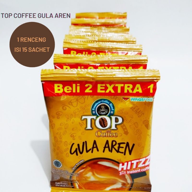 Top Coffee Gula Aren 22gram Renceng 15 Sachet