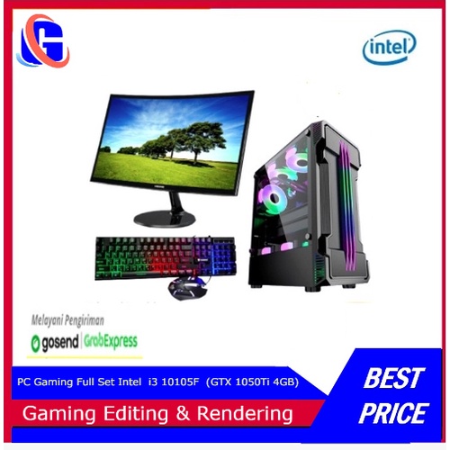 PC Gaming Full Set Intel Core i3 10105F  (GTX 1050Ti 4GB)  Siap Game Berat &amp; Editing