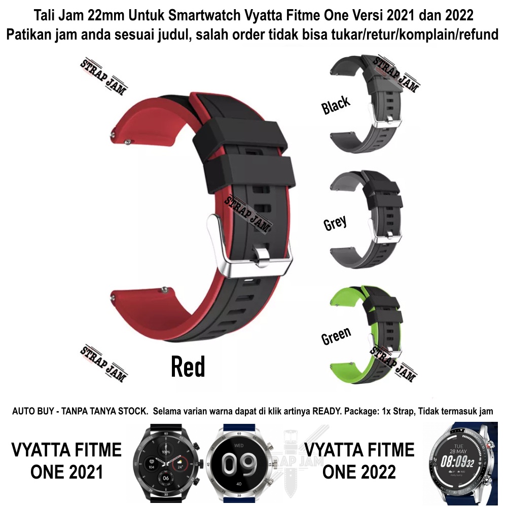 SSR Tali Jam Tangan 22mm Watch Strap Vyatta Fitme One 2021 2022 - Rubber Silikon Sporty