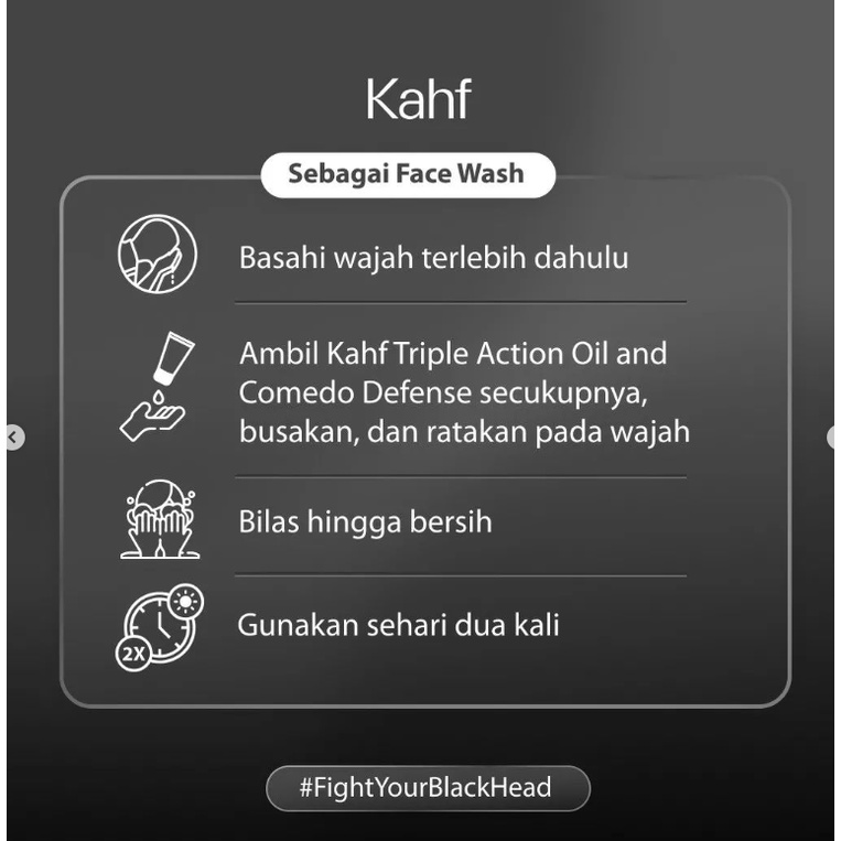 KAHF Triple Action Oil &amp; Comedo Defense Face Wash 100 ML [ SABUN MUKA]