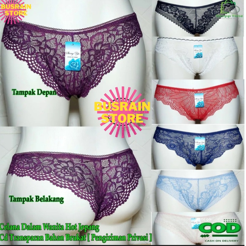 Celana Dalam Wanita [ ISI 3 Pcs ]Transparan Bahan Lace G String Celana Dalam Wanita Dewasa Hot /Cela