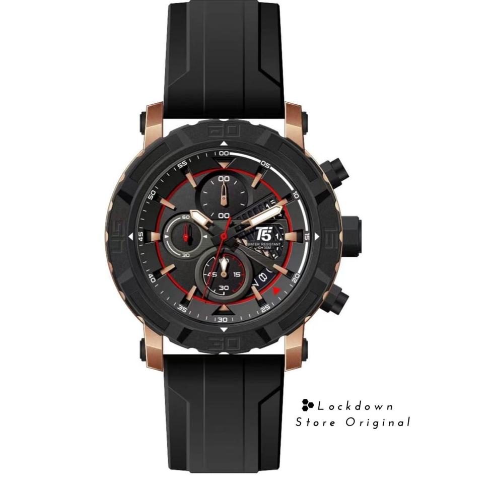 H48T Jam Original T Full Chronograph / Jam Tangan Original T5 / Jam Original Karet Chronograph AAA