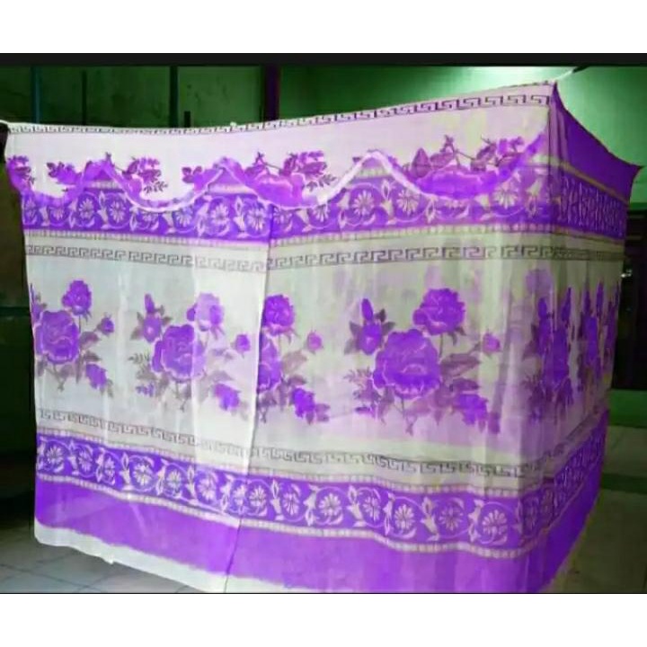 KELAMBU NYAMUK UKURAN JUMBO 200X200 MOTIF BUNGA