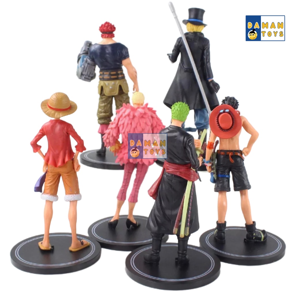 Anime Action Figure One Piece Set 6 Luffy, Zoro, Nami, Water Law, Vismoke Sanji, Portgas D.Ace