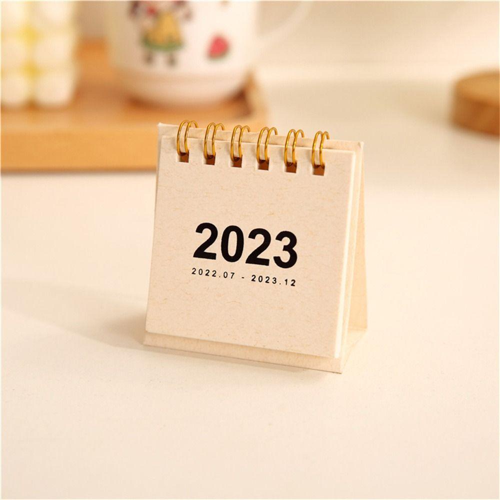 Lanfy Kalender Meja Warna Solid Simple Daily Penjadwal Meja Planner Organizer Kertas Meja Kalender 2023