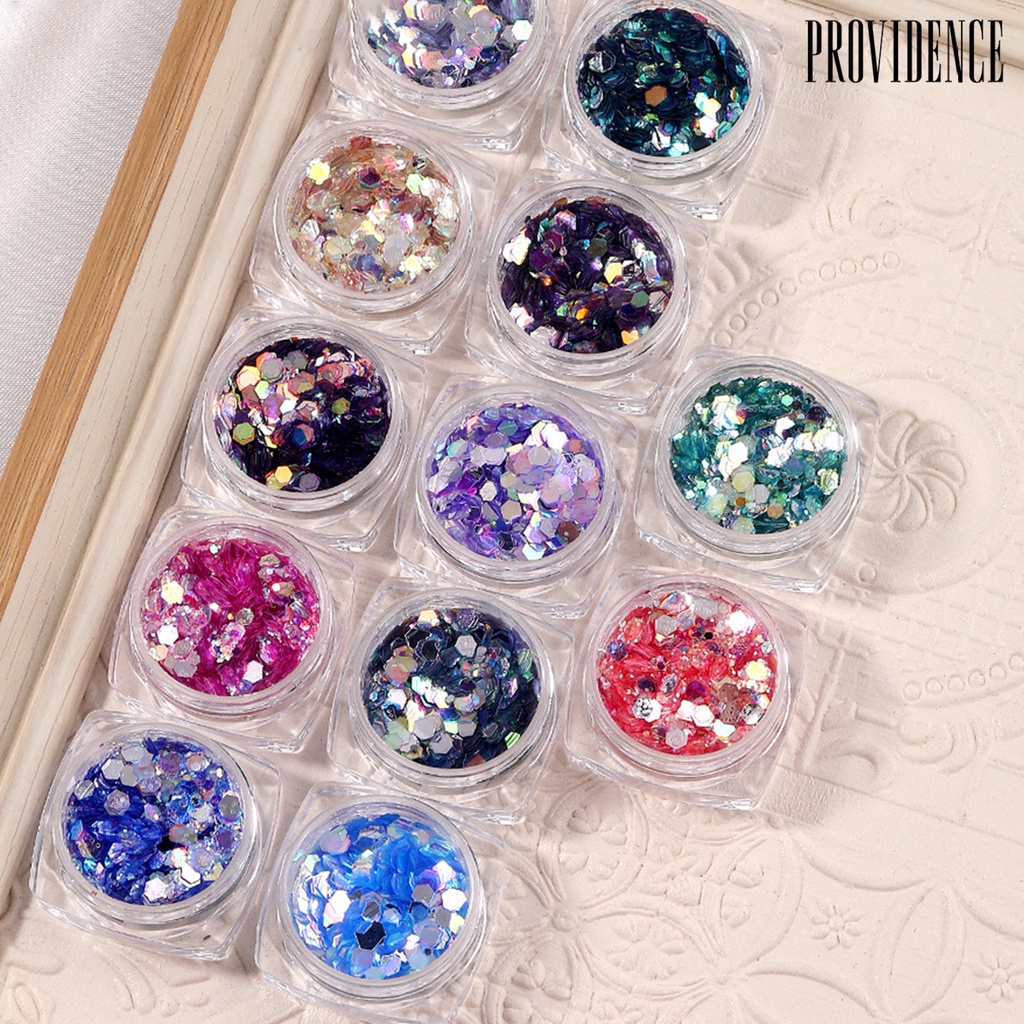 1 Kotak Payet Glitter Bentuk Hexagon Sekali Pakai Reflektif Anti Retak Untuk Dekorasi Nail Art Manicure