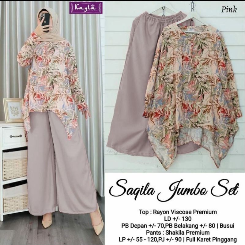 READY STOK SAQILA JUMBO SET CELANA ORI LABEL JASMINE