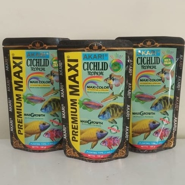 AKARI PREMIUM MAXI CICHLID 100 GRAM PELET AKARI  PELET CICHLID PELET IKAN