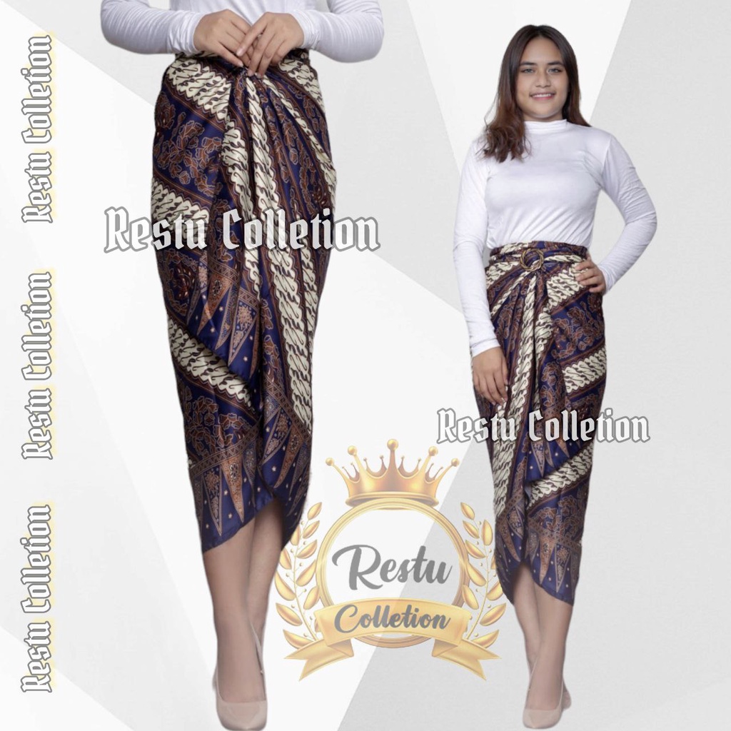 { COD } Rok Lilit Warp Skirt Serut Batik Songket Jumputan Panjang Wanita Bawahan Kebaya Kondangan Nikahan Wisuda Modern Cewek Bahan Sutra HQ Premium All Size By Restu Colletion Motif AKAR NEVY