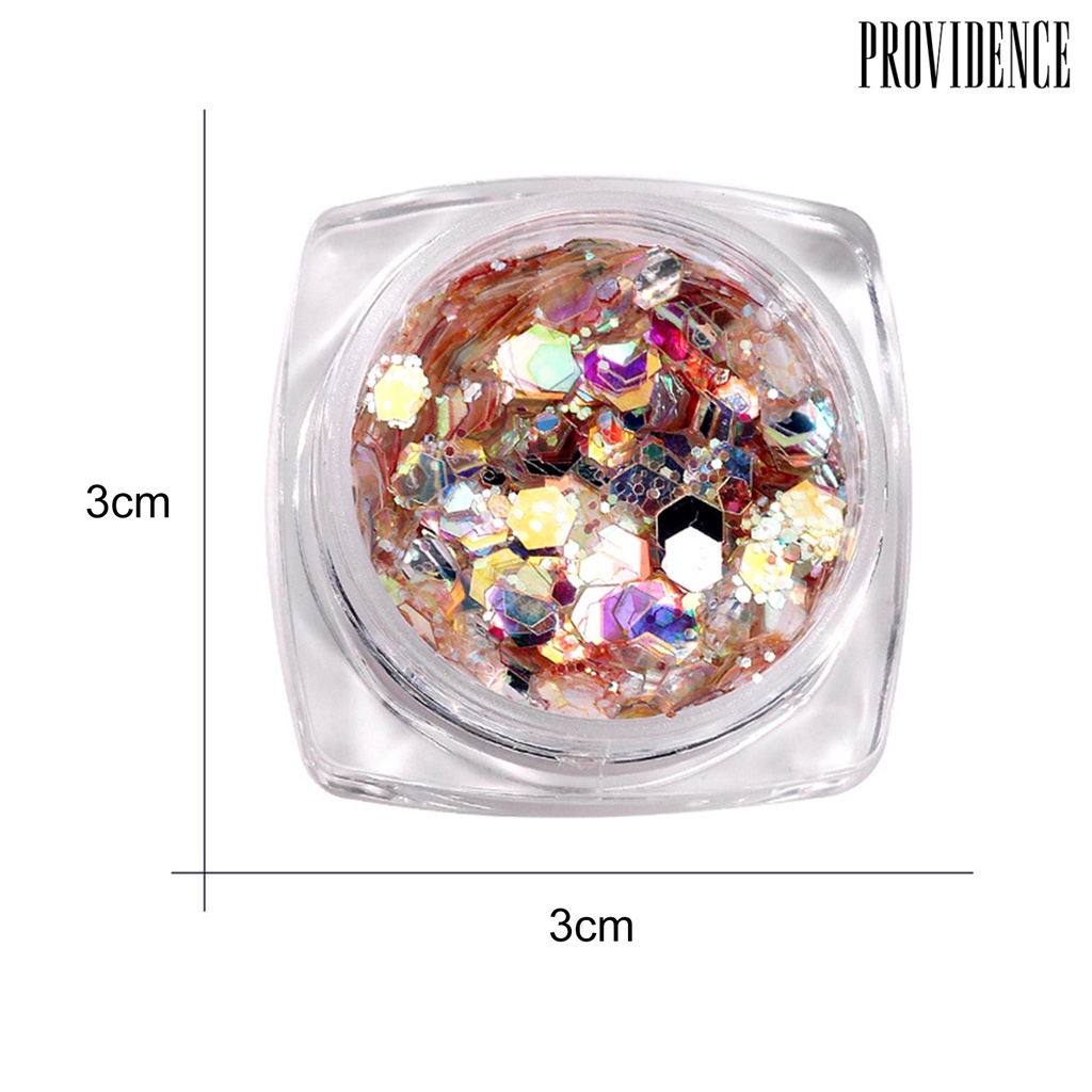 1 Kotak Payet Glitter Bentuk Hexagon Sekali Pakai Reflektif Anti Retak Untuk Dekorasi Nail Art Manicure