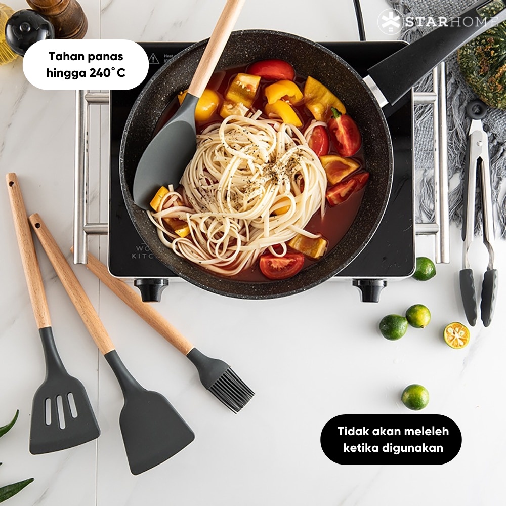 Spatula Set Alat Masak Silikon Set Alat Dapur Set Kitchen Silicon Utensil Set Sodet Sendok Sup Kuas Silikon Alat Masak Set Silikon