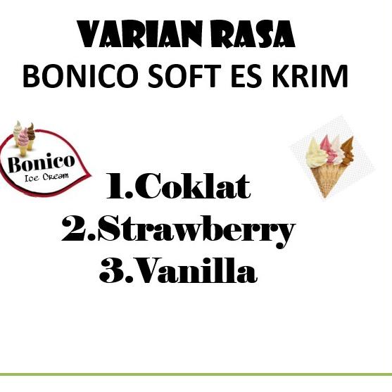 

NEW PRODUCT BONICO VANILLA SOFT ICE CREAM POWDER 500gr PREMIUM RESTO bubuk es krim mesin VANILA cone frizco 2799 そ