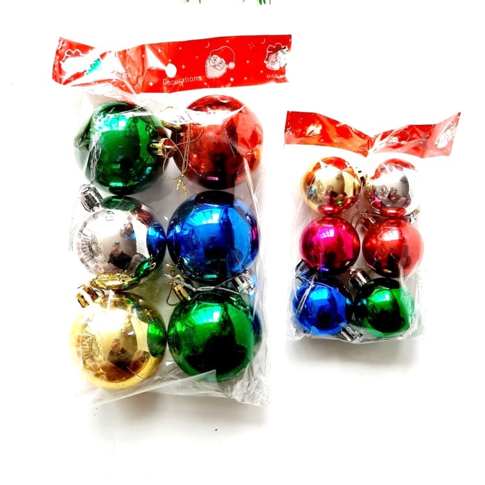 GROSIR Bola Natal isi 6 Hiasan Natal 4cm 5cm 6cm Murah Christmas Ball Hiasan Natal Harga Grosir Termurah