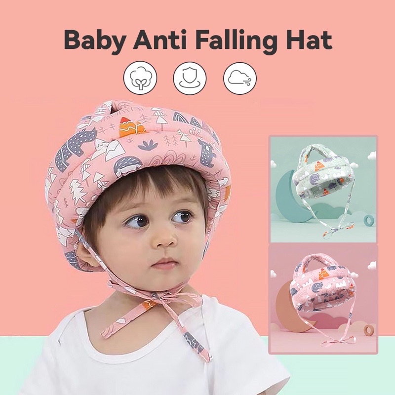 Helm Topi Pelindung Kepala Anak Bayi Balita Anti Bentur Baby Head Protector Helm Protective Hat