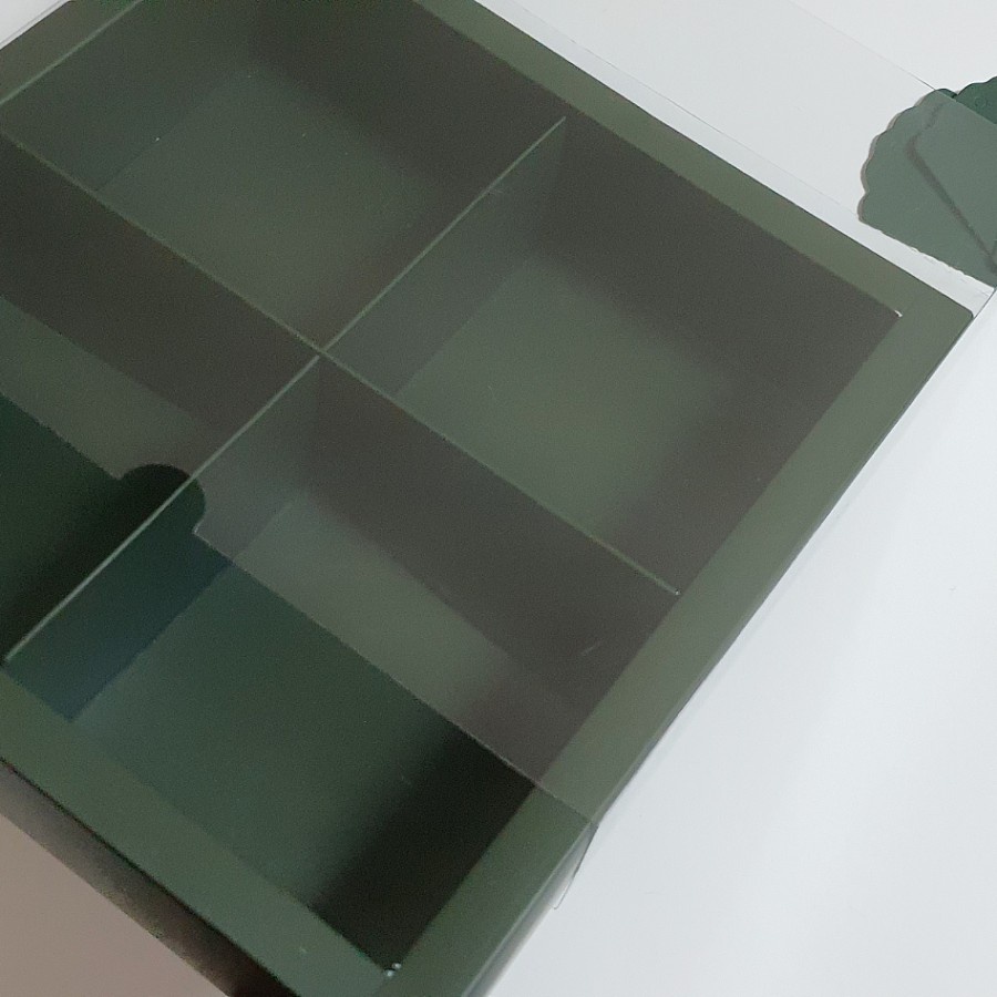 

5 Pcs Kardus Eggtart Mika Polos Dus Fruitpie Box Bakpao Mini Sekat 4 Hijau Tua Packaging Kotak Hampers