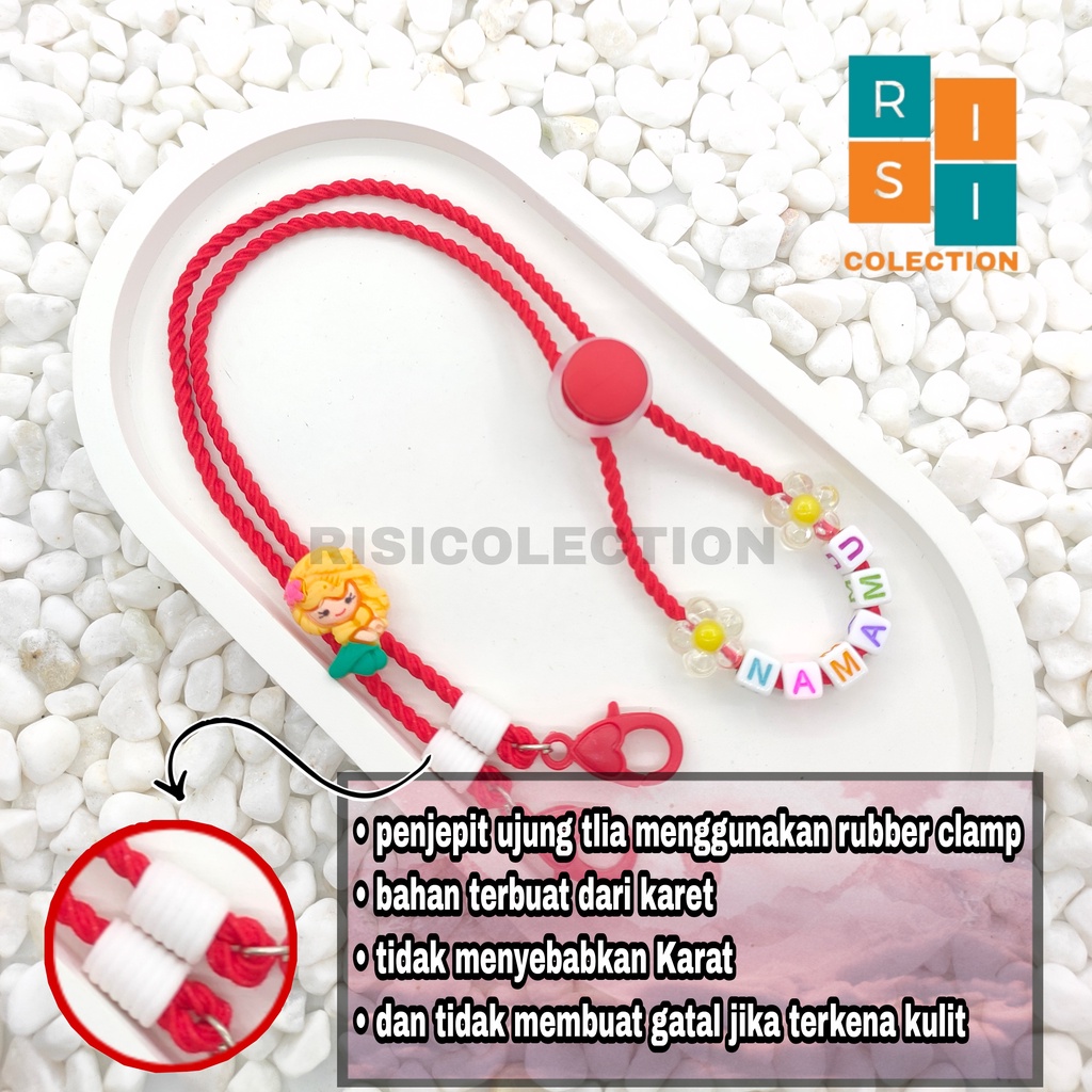 Tali Kalung Konektor Strap Masker 2in1 Anak FREE NAMA PRINCES