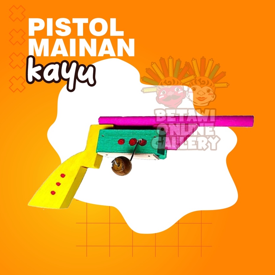 Pistol mainan kayu / mainan tradisional / tembakan kayu