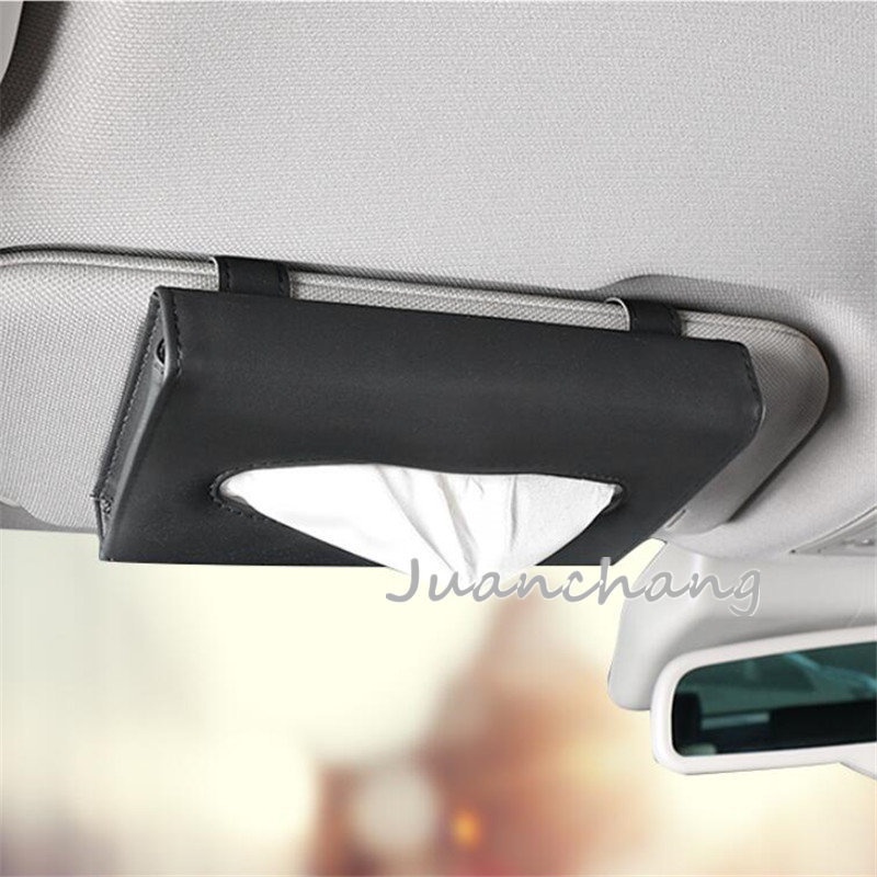 Kotak Tisu Bahan Kulit PU Lembut Untuk Sun Visor Mobil