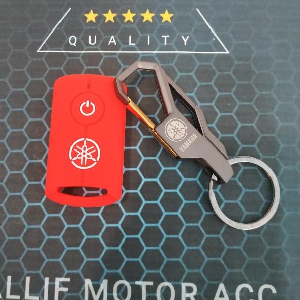 Gantungan Kunci Keyless Plus Cover Sarung Remote Xmax Nmax Aerox Lexi - Biru
