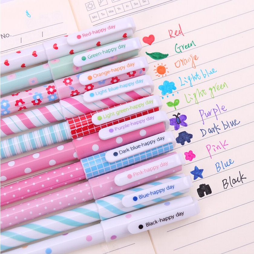 

Set pulpen warna warni bermotif lucu, Color pen, Pena anak tinta gel
