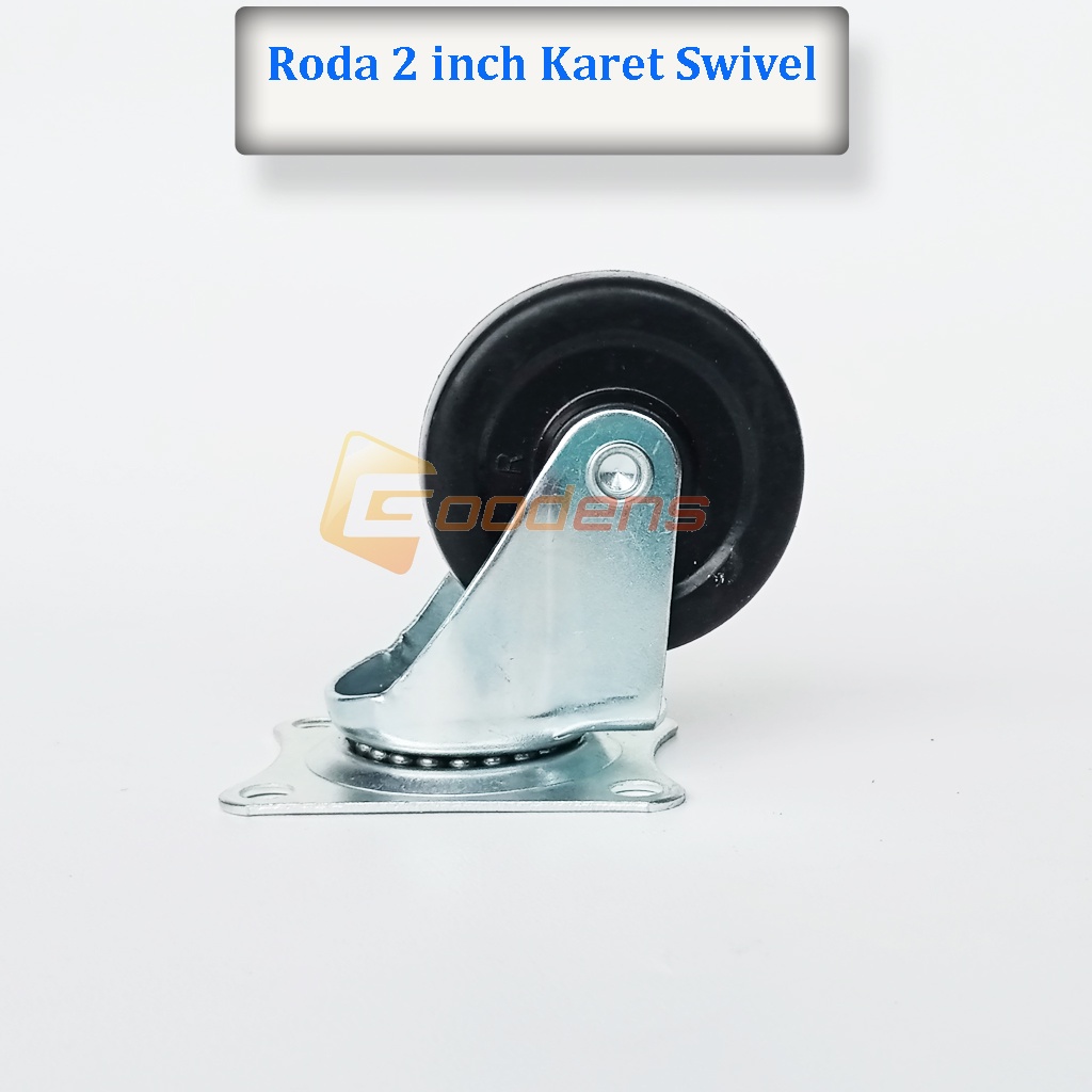 Roda Karet 2 Inch Hidup Roda Caster Roda Gepeng